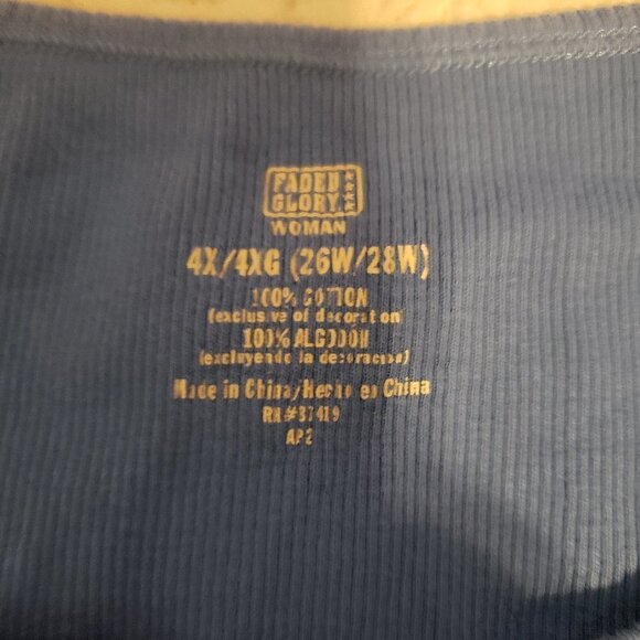 Faded Glory Embroidered Yoke cap sleeve t-shirt - Picture 3 of 5